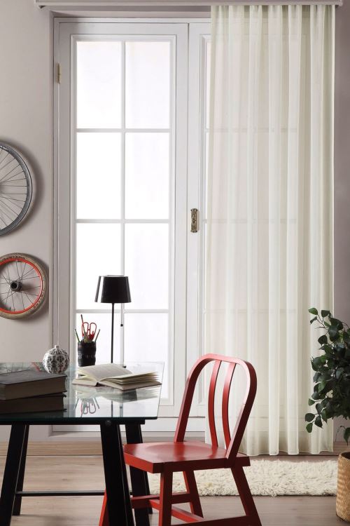 Ekru Elsyum Hazır Fon Perde Pembe 170X270 